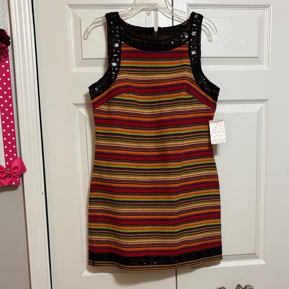 Free People Multicolor Striped Mini Dress